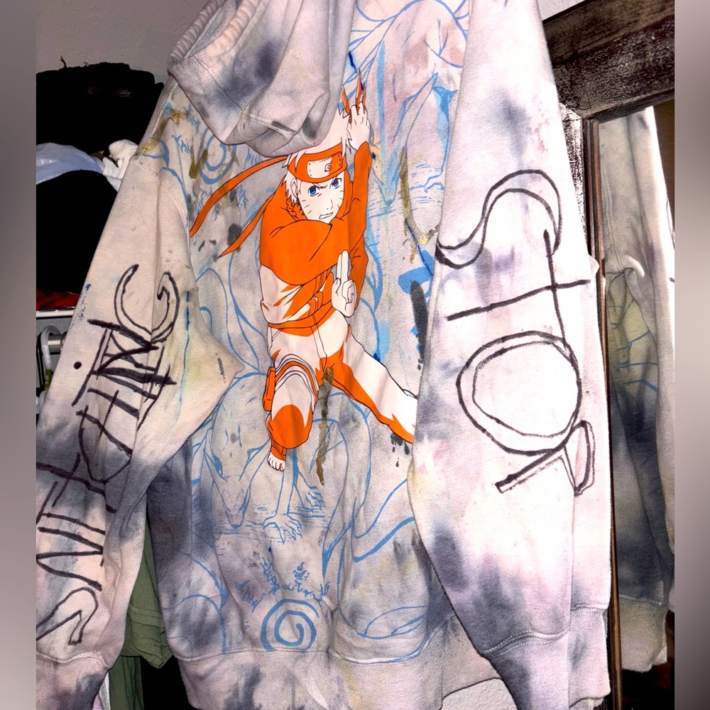 Hoody japanese 🆕 stop snitching anime oversized xl (xxl) hoodie NWOT TIE dye - Picture 10 of 17